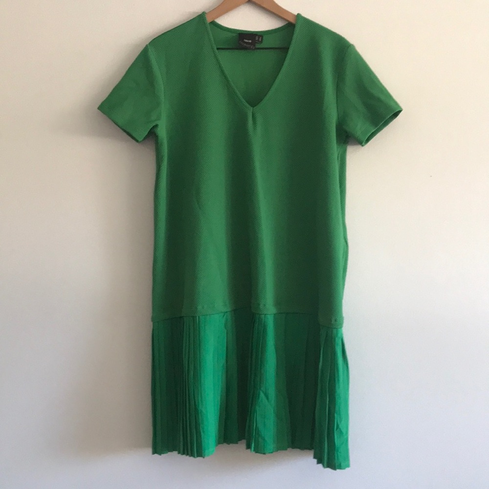 ASOS Maternity Green Pleated Dress Size 10